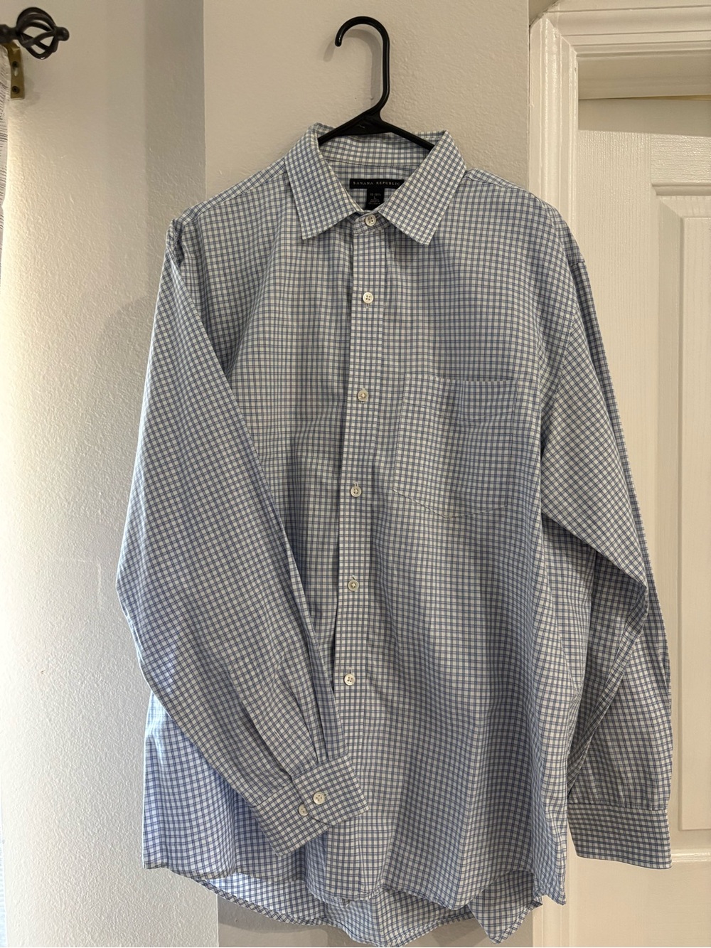 Banana Republic Light Blue Gingham Dress Shirt